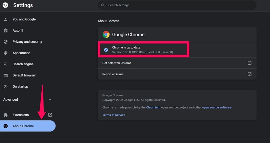 How to Fix Google Maps Not Loading on Chrome? 5 Go to About Chrome To Check For Updates