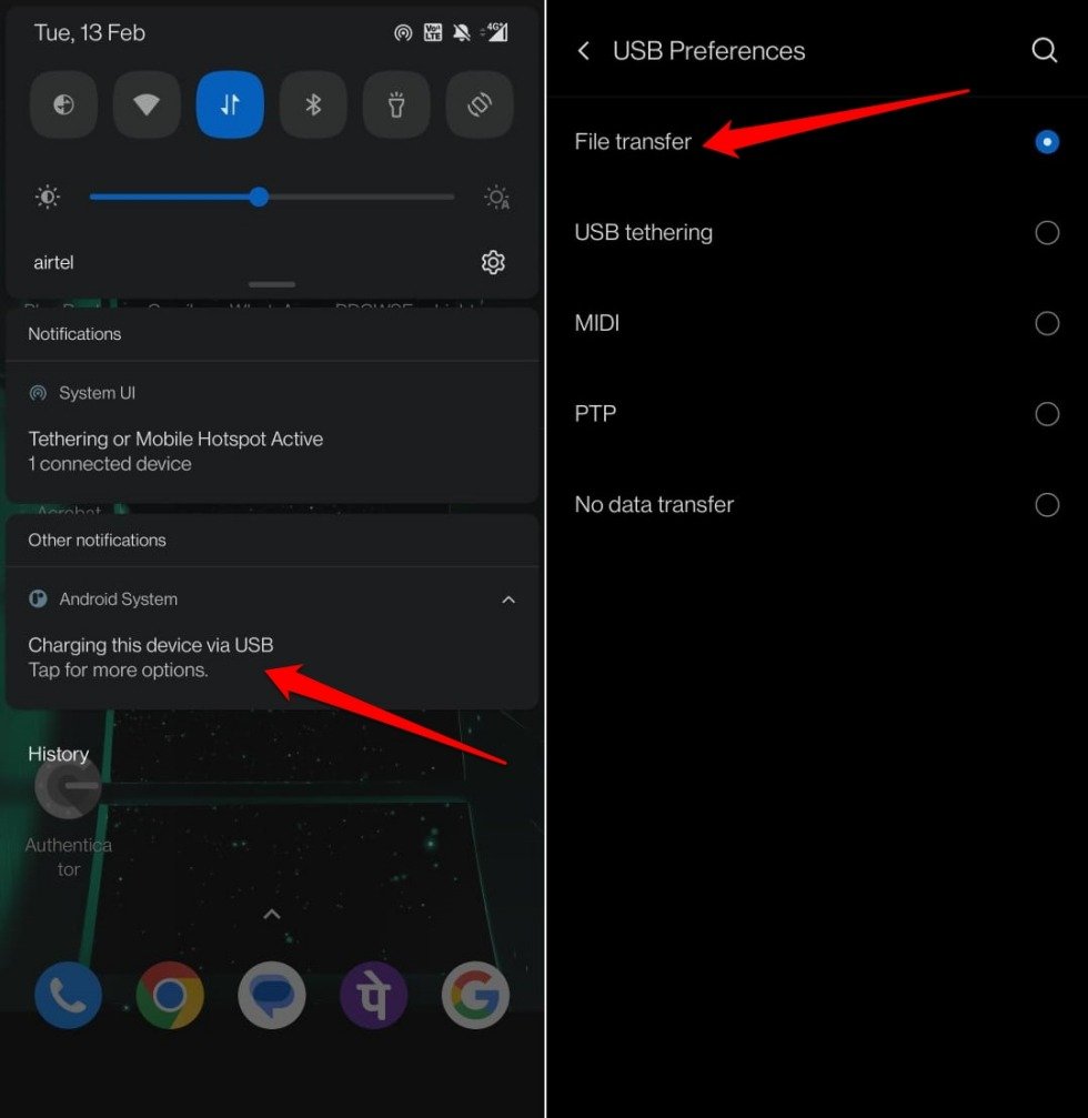 usb preference