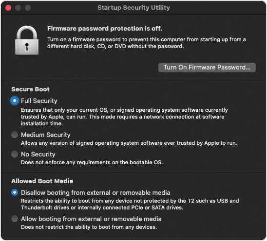 How to Fix Apple Pay has been Disabled on Mac? 6 use Startup Security Utility to raise it to full security