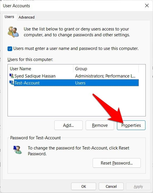 4 Methods to Change your Username in Windows 11 6 user accounts properties windows 11