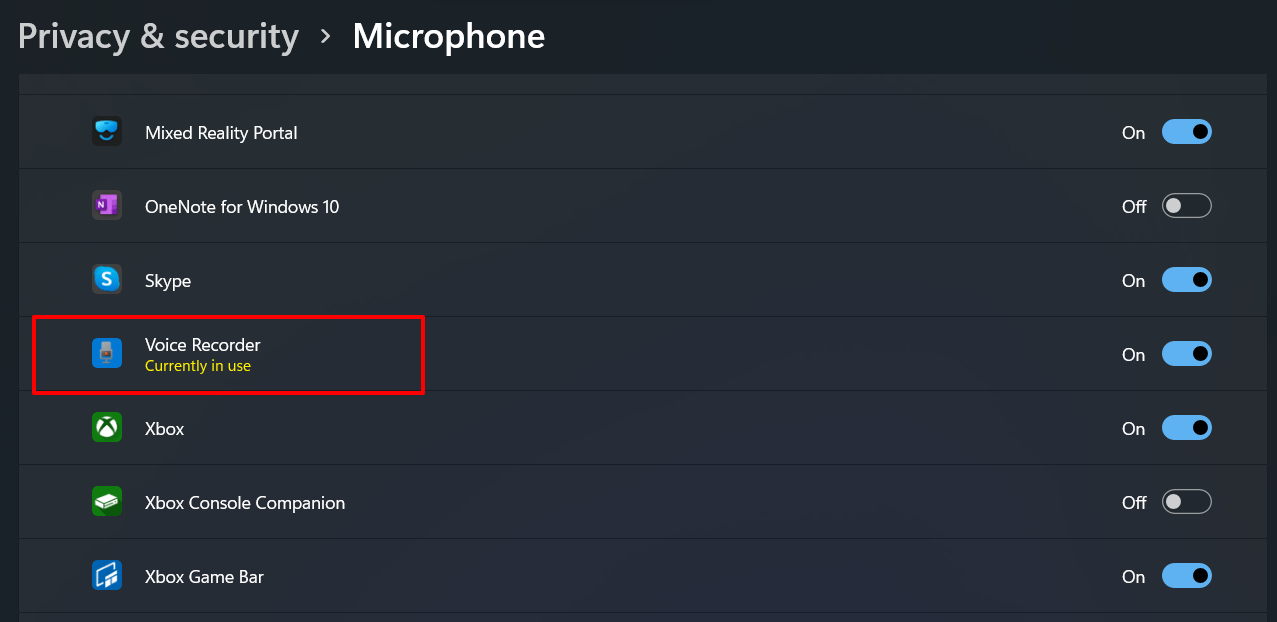 How to Check Which App is Using Camera/Location/Microphone in Windows 11? 8 voice recorder currently in use windows 11