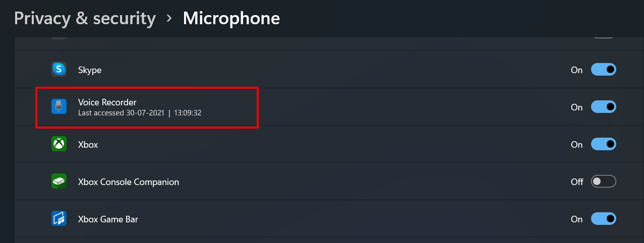 How to Check Which App is Using Camera/Location/Microphone in Windows 11? 9 voice recorder last accessed windows 11