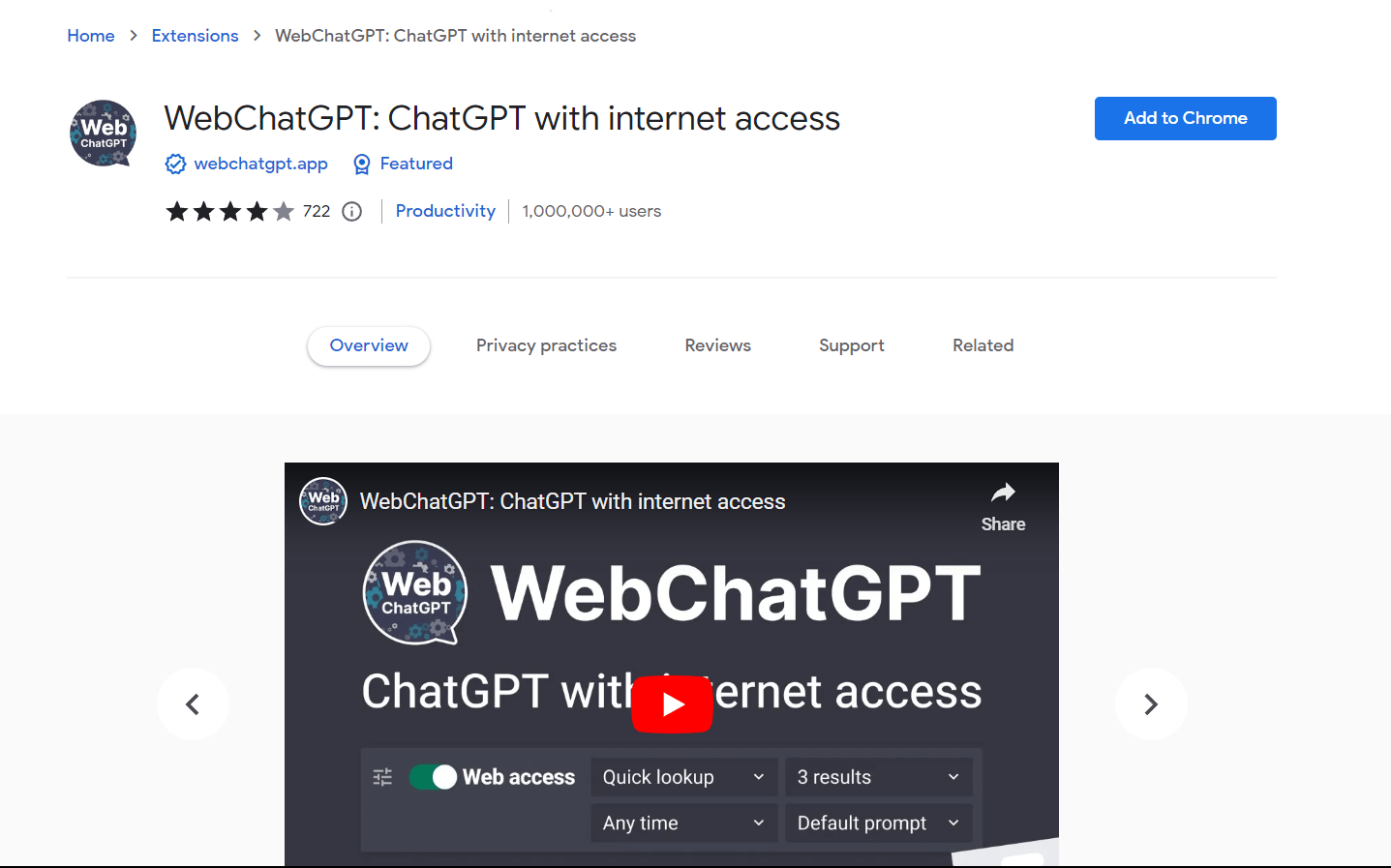 How to Connect ChatGPT to Web Internet? 2 open Google Chrome and search for "WebchatGPT extension