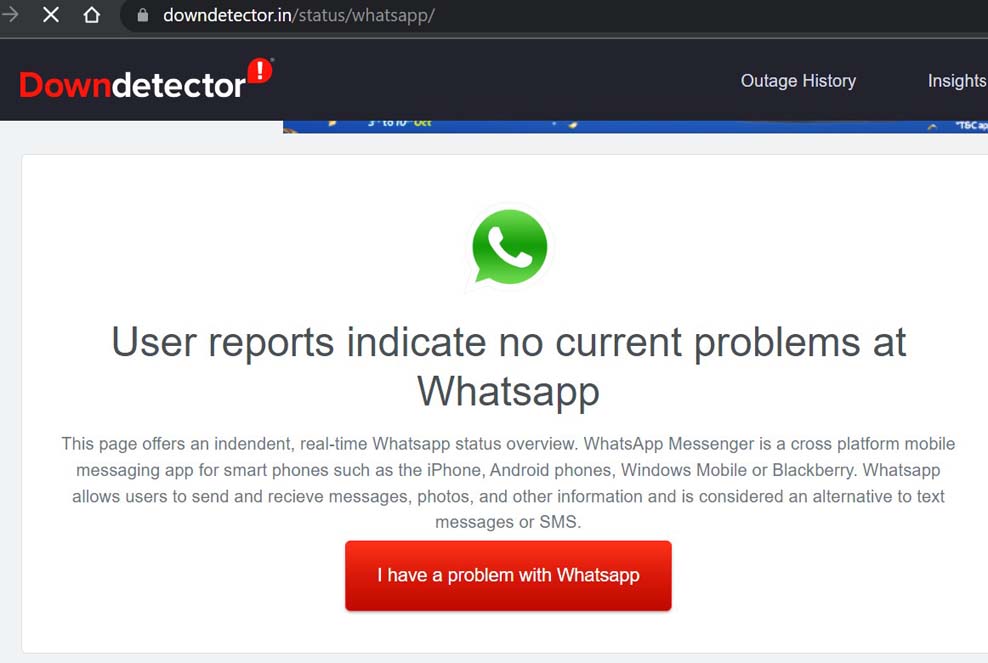 whatsapp downdetector status