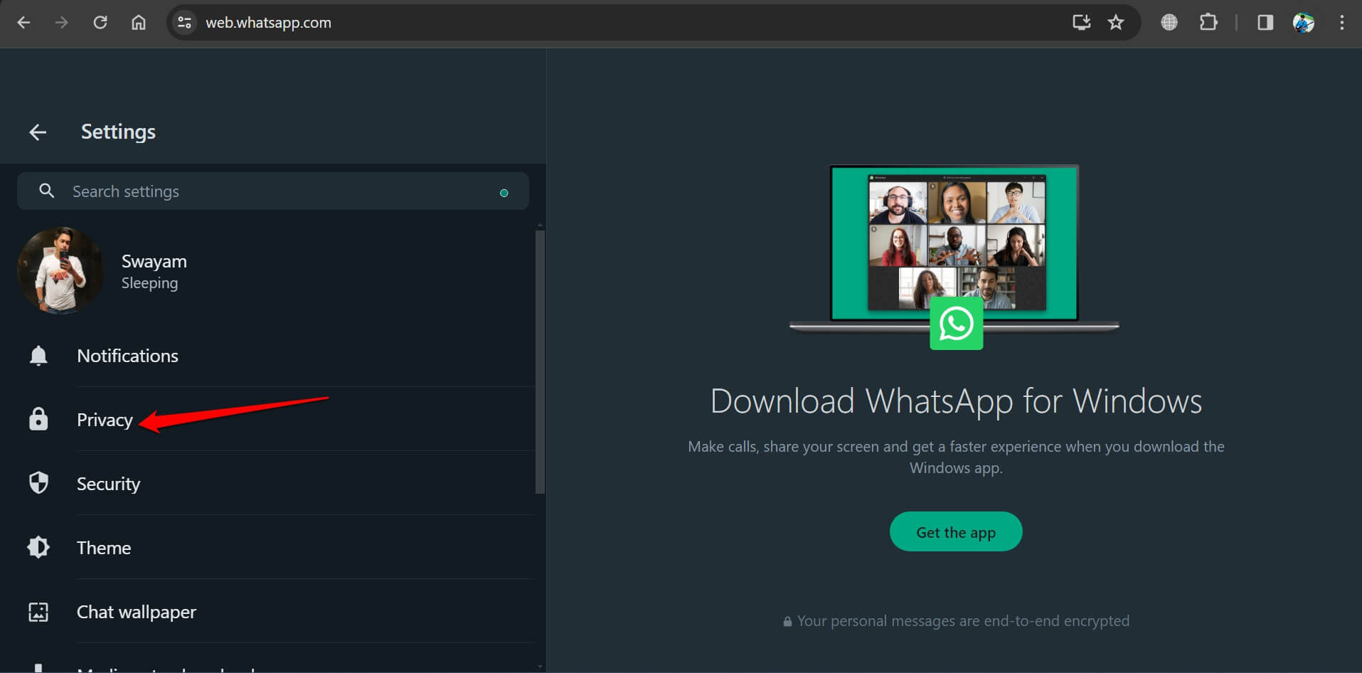 How to Secure WhatsApp Web With Password 3 whatsapp web privacy