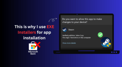 why I use exe installers to install apps on Windows 11