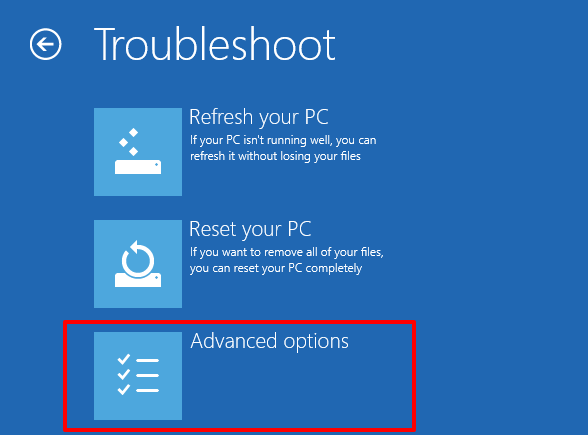 windows 11 advanced option