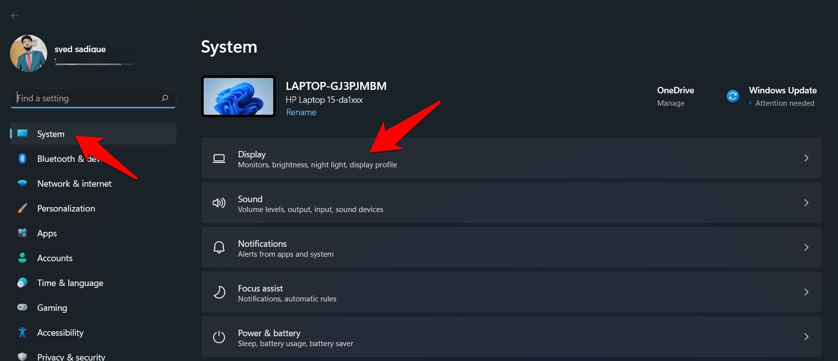 windows 11 display setting