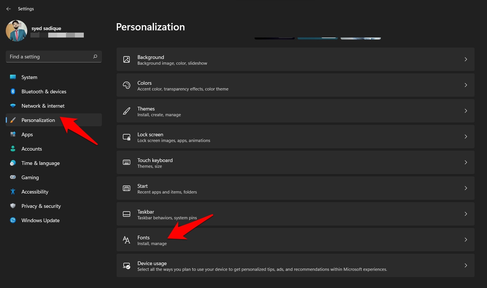 How to Install Custom Fonts in Windows 11? 8 windows 11 fonts menu