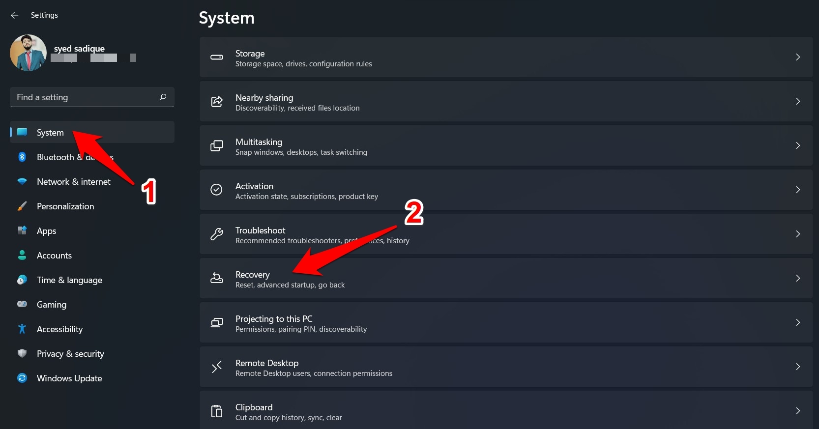 How to Reset Windows 11 Settings to Default? 2 windows 11 recovery menu