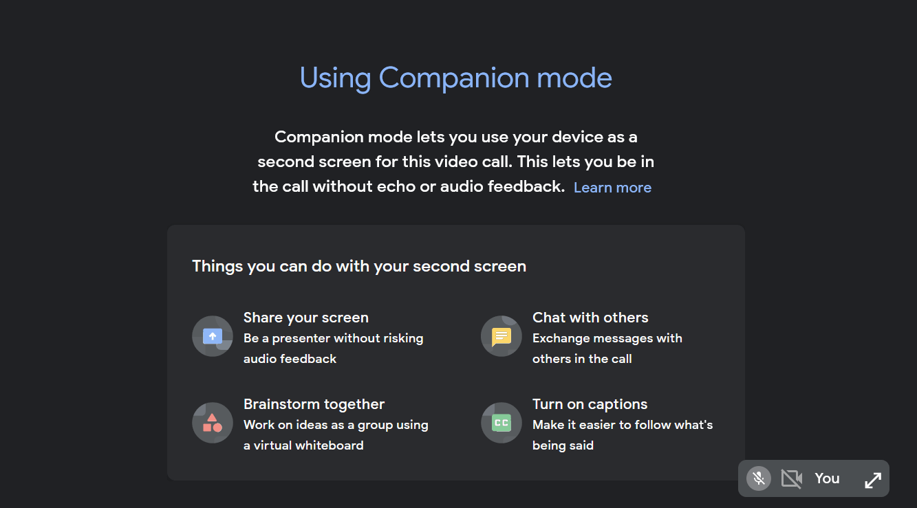 What is Companion Mode in Google Meet and How to Use It? 3 google meet companion mode features