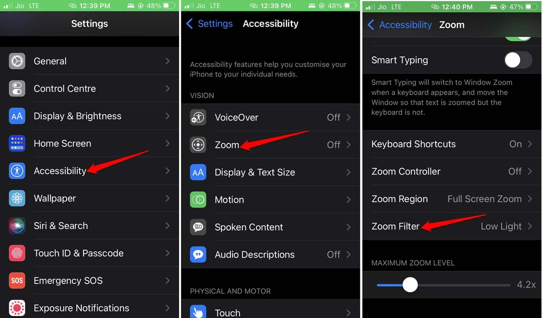 How to Fix Auto Brightness Not Working on iPhone? 4 zoom filter settings